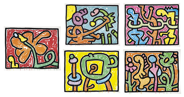 Keith Haring, ‘Flowers 1-5’, 1990, Christie's
