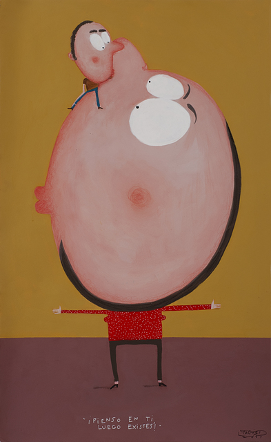 Moisés Yagües, ‘I Think Of You, Therefore You Exist ’, 2021, Painting, Acrylic on paper, Galería Marita Segovia