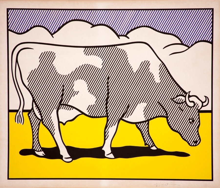 Roy Lichtenstein
Cow Going Abstract (Triptych) Screenprint in colors
87 × 251.5 cm
1982 Roy Lichtenstein
Cow Going Abstract (Triptych) Screenprint in colors
87 × 251.5 cm
1982