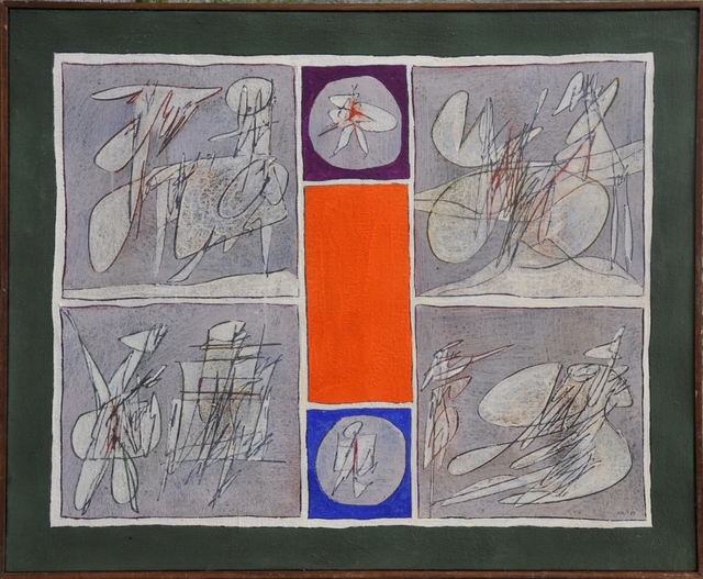 Achille Perilli, ‘Visibile e Invisibile’, 1963, Painting, Oil and mixed media on canvas, Galleria Tega