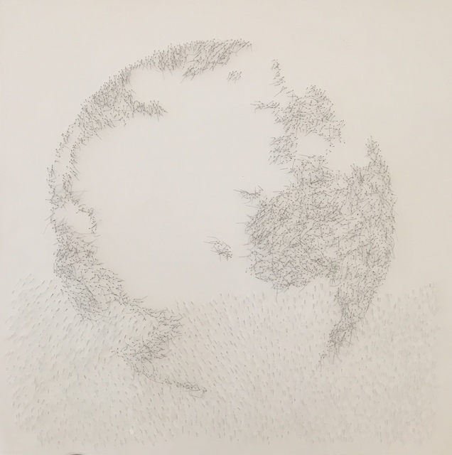 Safaa Erruas, ‘Mare Nostrum III’, 2018, Drawing, Collage or other Work on Paper, Metallic thread and broken cover glass on cotton paper, 50 Golborne