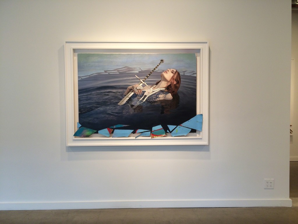 "Siren & Sword" 2015, Oil & mixed media on found paintings over panel
51.5 x 70.5 in / 130.8 x 179.1 cm "Siren & Sword" 2015, Oil & mixed media on found paintings over panel
51.5 x 70.5 in / 130.8 x 179.1 cm