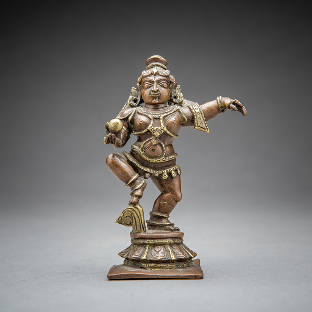 Unknown Asian, ‘Brass Figure of Krishna Dancing with a Butter Ball’, 1850 AD to 1900 AD, Barakat Gallery