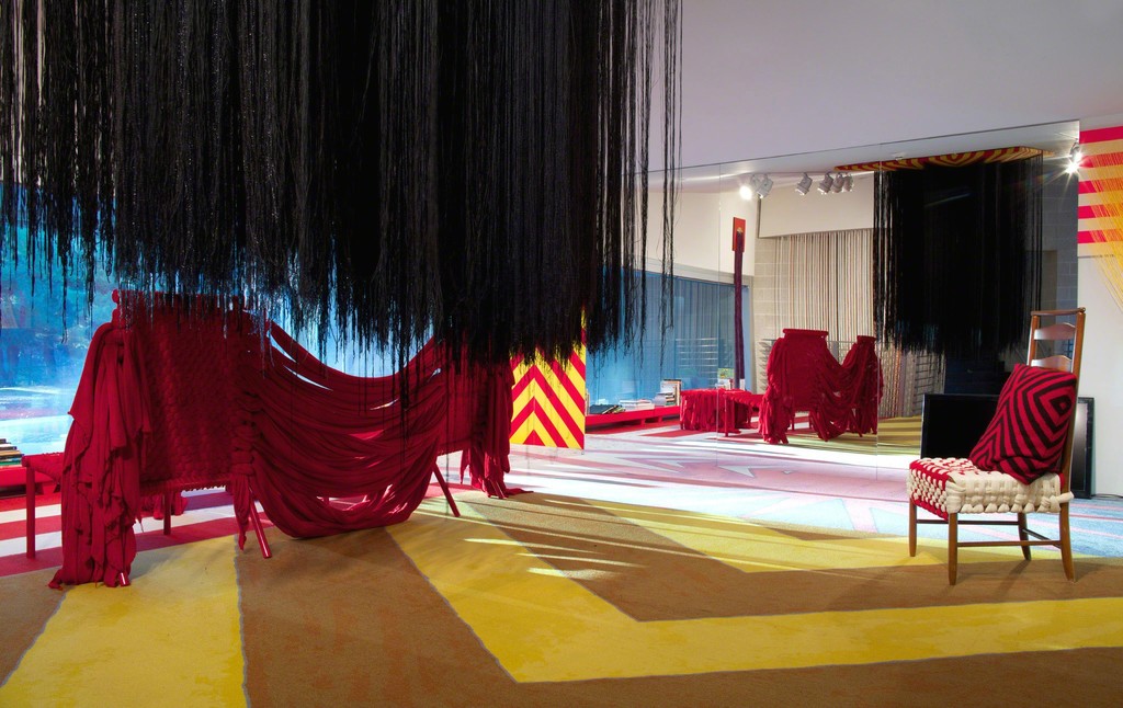 Installation view, Liz Collins: Energy Field, Tang Teaching Museum, 2016 Installation view, Liz Collins: Energy Field, Tang Teaching Museum, 2016