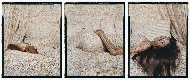Lalla Essaydi, ‘Les Femmes du Maroc: Harem Beauty #1’, 2008, Photography, Three chromogenic prints mounted to aluminum with a UV protective laminate, Edwynn Houk Gallery