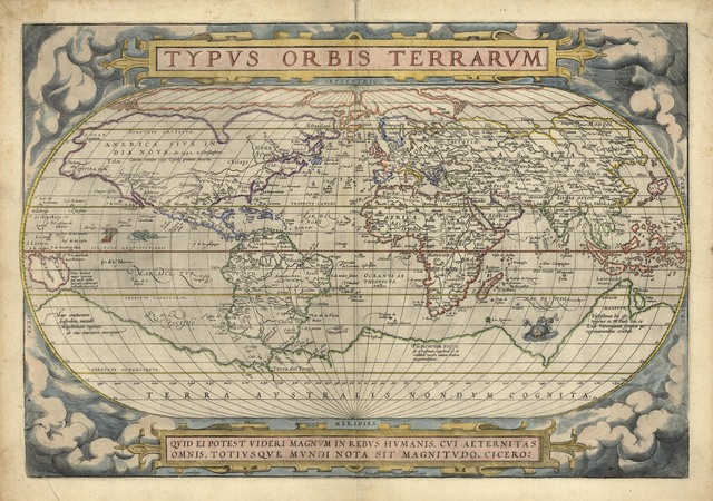 ortelius world map typus orbis terrarum 1570