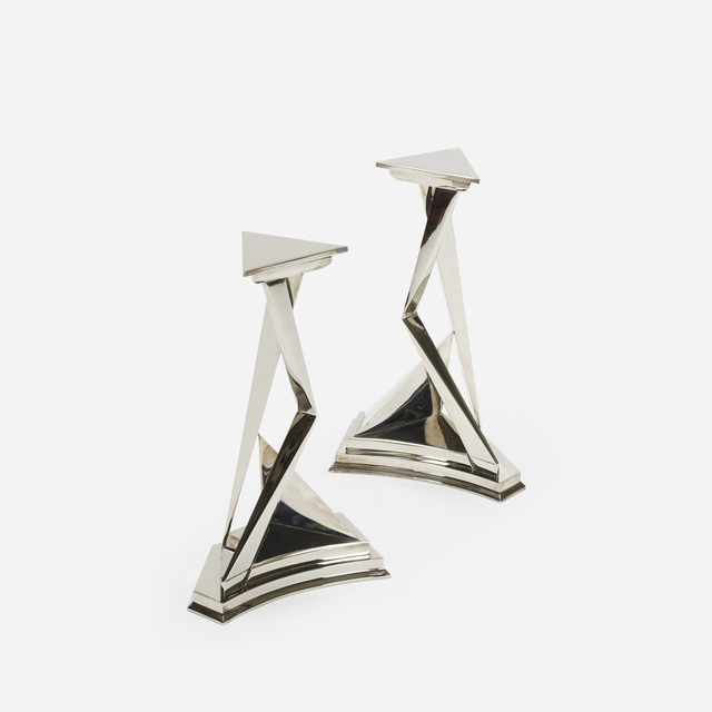 Salvador Dalí, ‘Castor and Pollux candlesticks, pair’, 1975, Design/Decorative Art, Silver-plated brass, Rago/Wright