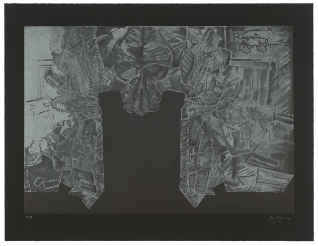 Jasper Johns, ‘Regrets’, 2014, Print, Intaglio on Hahnemuhle Black, Universal Limited Art Editions