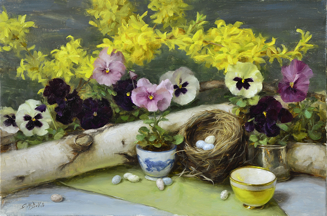 Gracie Devito, ‘Forsythia and Pansies’, Anderson Fine Art Gallery