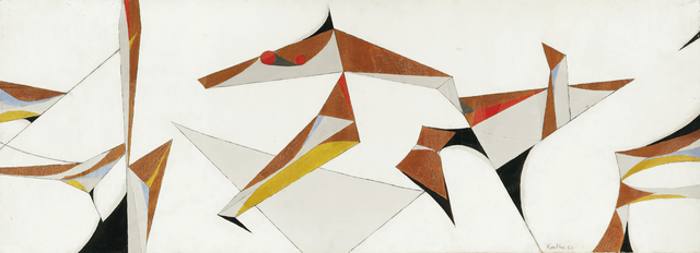 Paul Kallos, ‘Abstract Composition’, 1950, Painting, Oil on canvas, Kalman Maklary Fine Arts