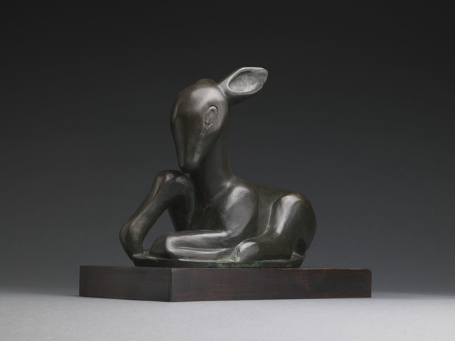 Henri Gaudier-Brzeska, ‘Crouching Fawn’, 1913, Sculpture, Bronze, The Fine Art Society