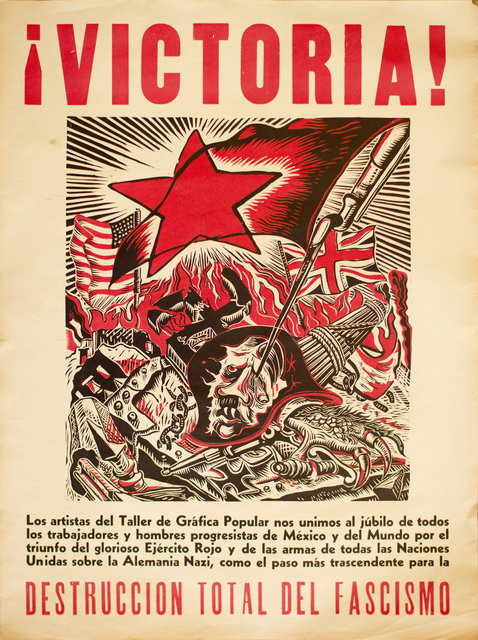 Ángel Bracho, ‘¡Victoria! ...Destrucción Total del Fascismo’, 1945, Hecho a Mano
