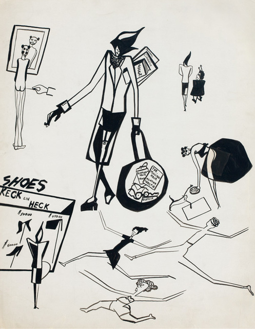 Jacob Lawrence, ‘Untitled (Sketches of Gwen)’, 1948, Mixed Media, Brush and ink on cardboard, DC Moore Gallery