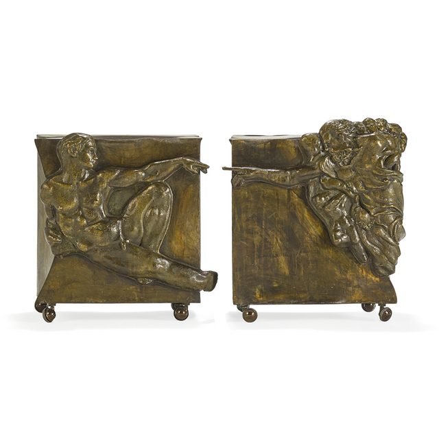 Philip Laverne, ‘Pair of sculptural side tables after Michelangelo, "Creation of Man," New York’, 1960s, Rago/Wright