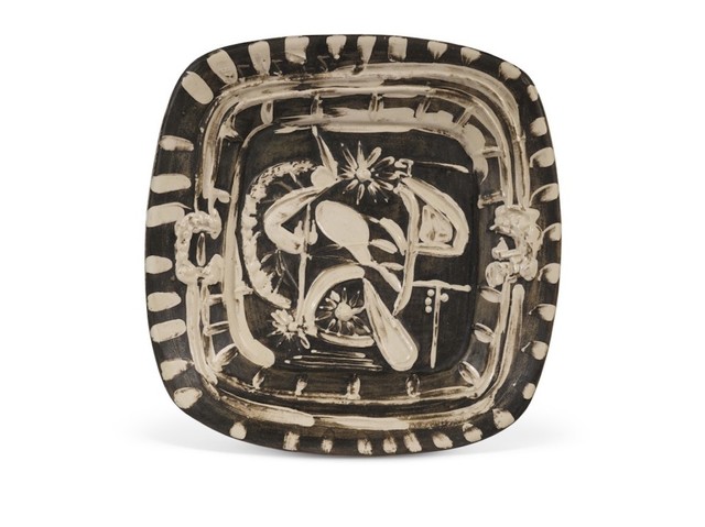 Pablo Picasso, ‘Pablo Picasso Madoura Ceramic Dish, 'Nature Morte á la Cuiller,' Ramié 165’, 1952, Sculpture, Ceramic, Earthenware, Hirth Fine Art