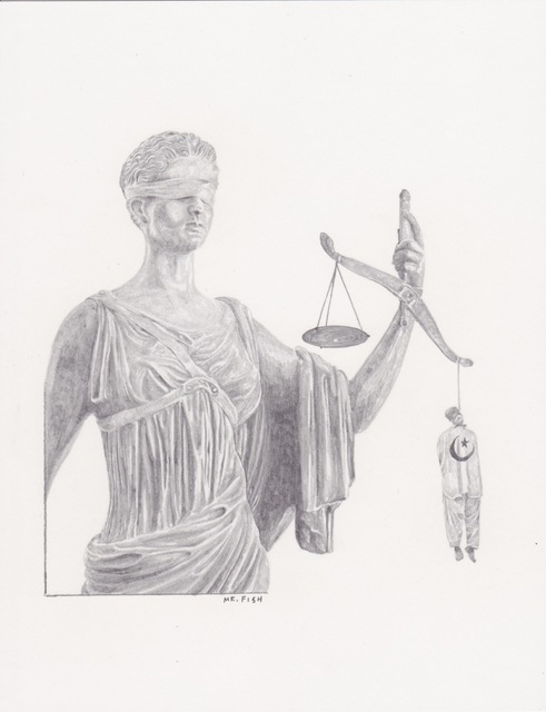 Mr. Fish, ‘Injustice’, 2011, Drawing, Collage or other Work on Paper, Graphite on paper, Robert Berman Gallery