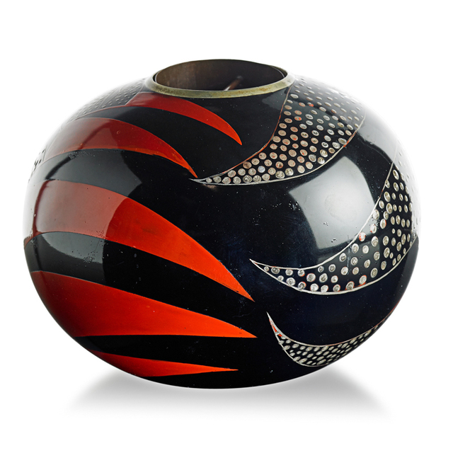 Jean Dunand, ‘Vase With Elongated Triangles In Black And Red, France’, Rago/Wright