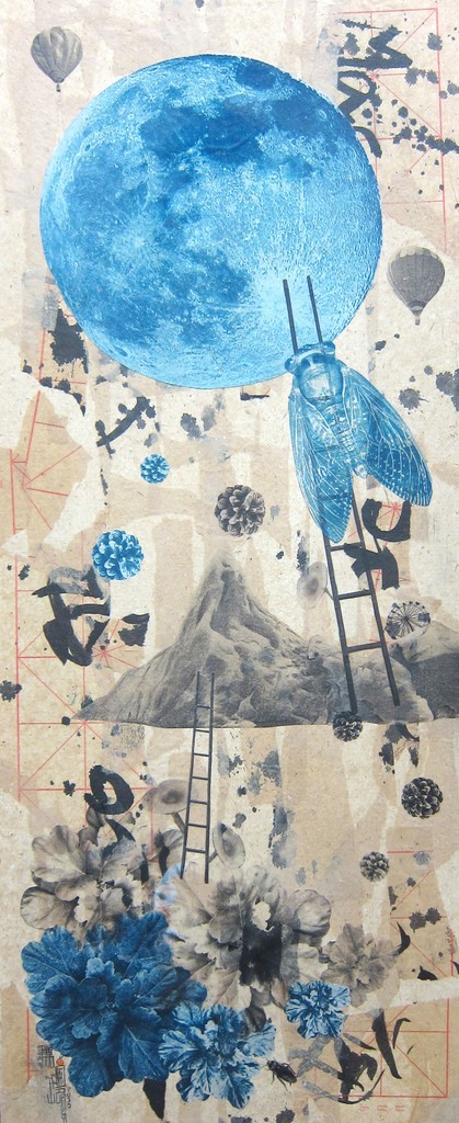 Climbing to the Moon
Chan Pui Leng
Cyanotype, Film, Ink, Sunlight on Korean Paper
72 x 32 cm
2015 Climbing to the Moon
Chan Pui Leng
Cyanotype, Film, Ink, Sunlight on Korean Paper
72 x 32 cm
2015