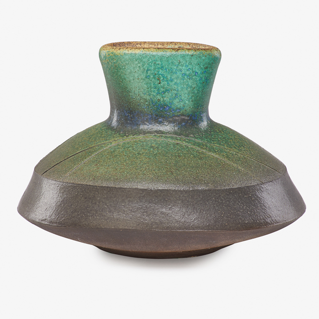 Karen Karnes, ‘Large vase with incised lines, Morgan, VT’, 1988, Design/Decorative Art, Salt-glazed stoneware, Rago/Wright