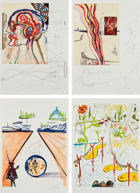 Salvador Dalí, ‘Imaginations and Objects of the Future: four plates’, 1975, Phillips