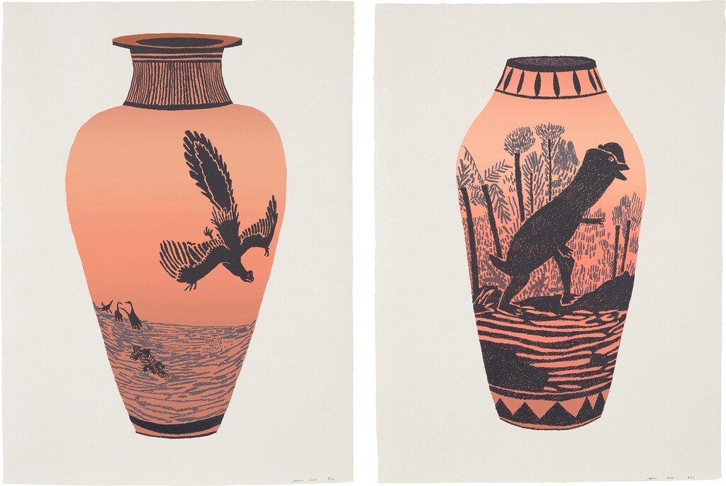 Jonas Wood - Archaeopteryx Lithographica; and Dilophosaurus Wetherilli