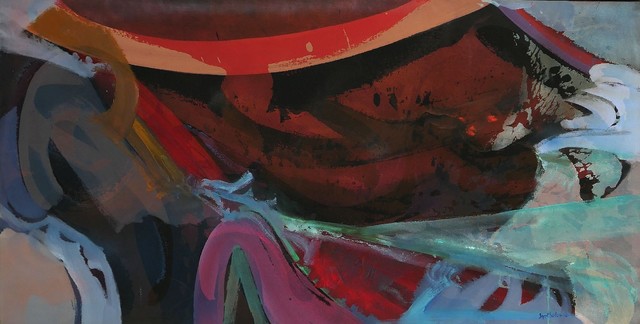 Syd Solomon, ‘Island Longroll’, 1980, Painting, Acrylic and aerosol enamel on canvas, Berry Campbell Gallery