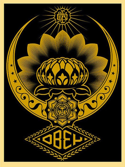Shepard Fairey (OBEY), ‘Lotus Ornament Gold’, 2008, Gregg Shienbaum Fine Art