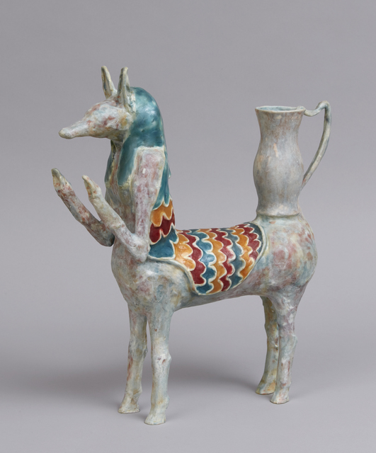Shari Mendelson, ‘Anubis as a Horse with a Coat’, 2019, Sculpture, Repurposed plastic, hot glue, resin, acrylic polymer, mica, Jason Jacques Gallery