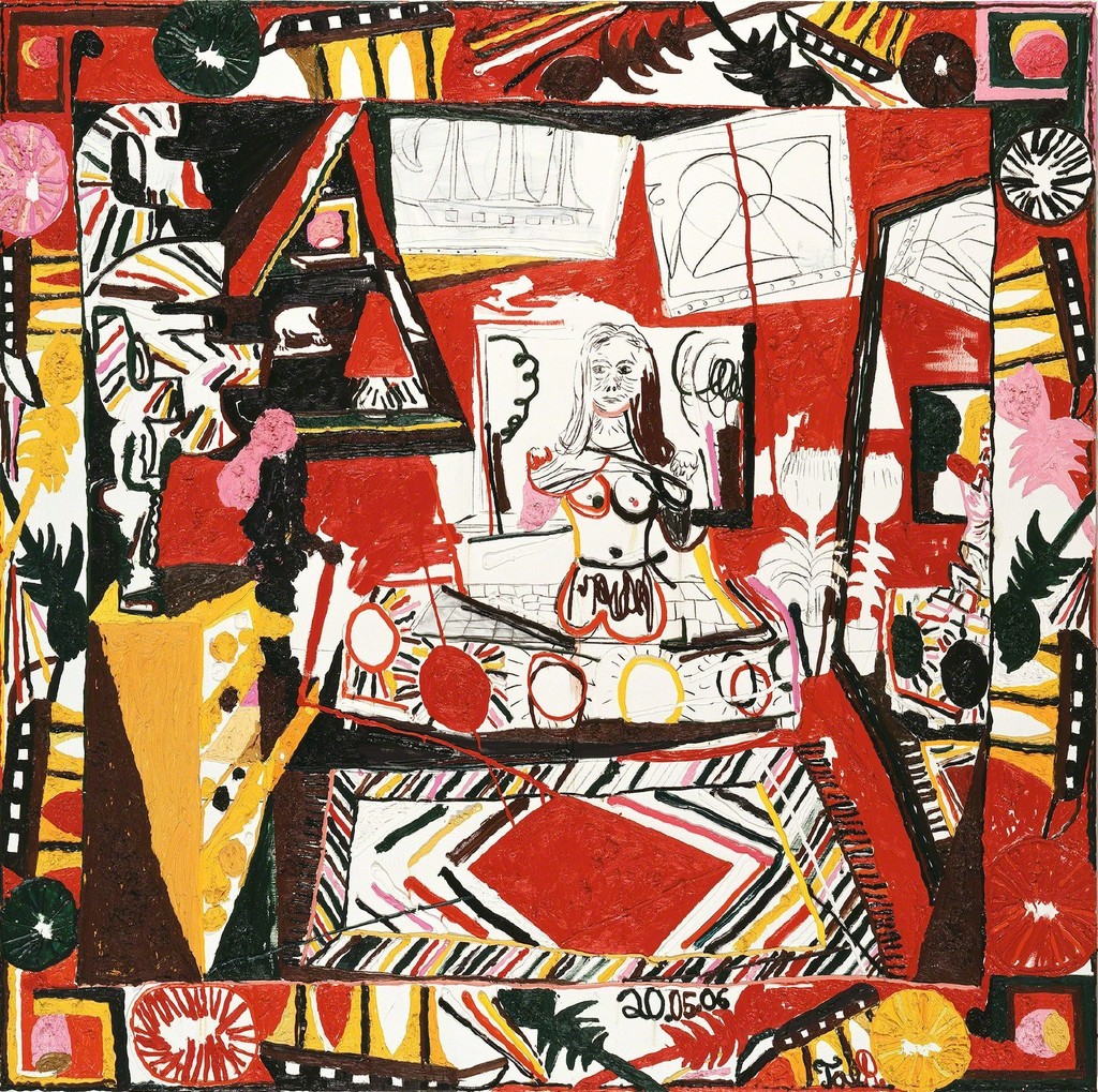 The Academy of TAL R. 20.05 - 10.09 2017
Tal R
Model Alone in Studio, 2006
Oil on canvas
250 x 250 cm
Louisiana Museum of Modern Art. Acquired with funding from Løvbjergs Almene Fond og Løvbjerg Fonden
The Academy of TAL R. 20.05 - 10.09 2017
Tal R
Model Alone in Studio, 2006
Oil on canvas
250 x 250 cm
Louisiana Museum of Modern Art. Acquired with funding from Løvbjergs Almene Fond og Løvbjerg Fonden