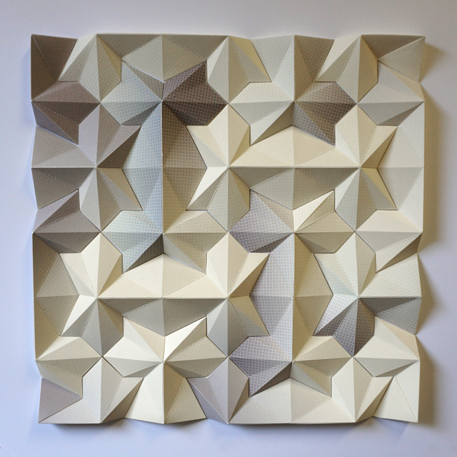 Matt Shlian, ‘Ara 244: The Other Ishihara Test- Murmur’, 2016, Print, Three-dimensional, five-color lithographic monoprint collage. Six unique monoprints within each color family., Tamarind Institute