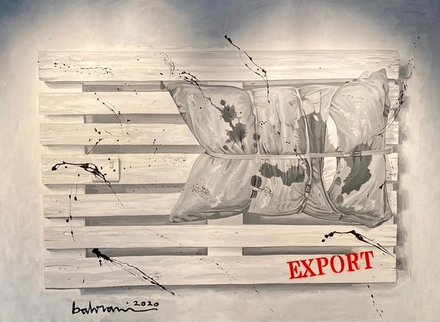 Ahmad Al Bahrani, ‘Ready for Export / جاهز للتصدي’, 2020, Painting, Acrylic on Canvas, al markhiya gallery