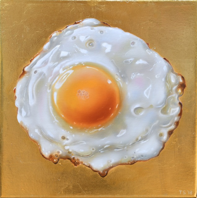 Tjalf Sparnaay, ‘Golden Egg’, 2018, Painting, Oil & 24k gold leaf on linen, Louis K. Meisel Gallery
