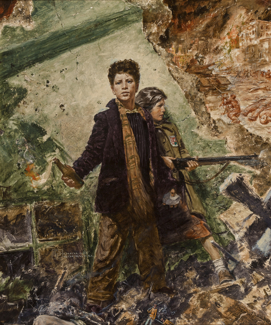 Douglass Crockwell, ‘Boy with Molotov Cocktail, Russia Invades Germany’, ca. 1943, Robert Funk Fine Art
