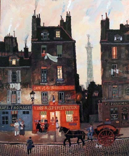 Michel Delacroix, ‘Dans le quartier de la Bastille’, Painting, Acrylic on Board, Hugo Galerie