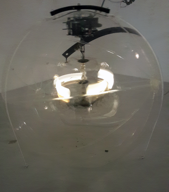 Vivien Roubaud, ‘Gonflable, contrepoids, transmission scooter électrique, lustres à pampilles, collecteur tournant, chaîne de moto, vingt-quatre volts,’, 2015, In Situ - Fabienne Leclerc