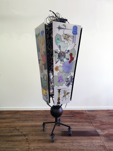 Charles Emlen, ‘Alpha Channel’, 2019, Sculpture, Steel, aluminum, wire, & high resolution graphics, InLiquid