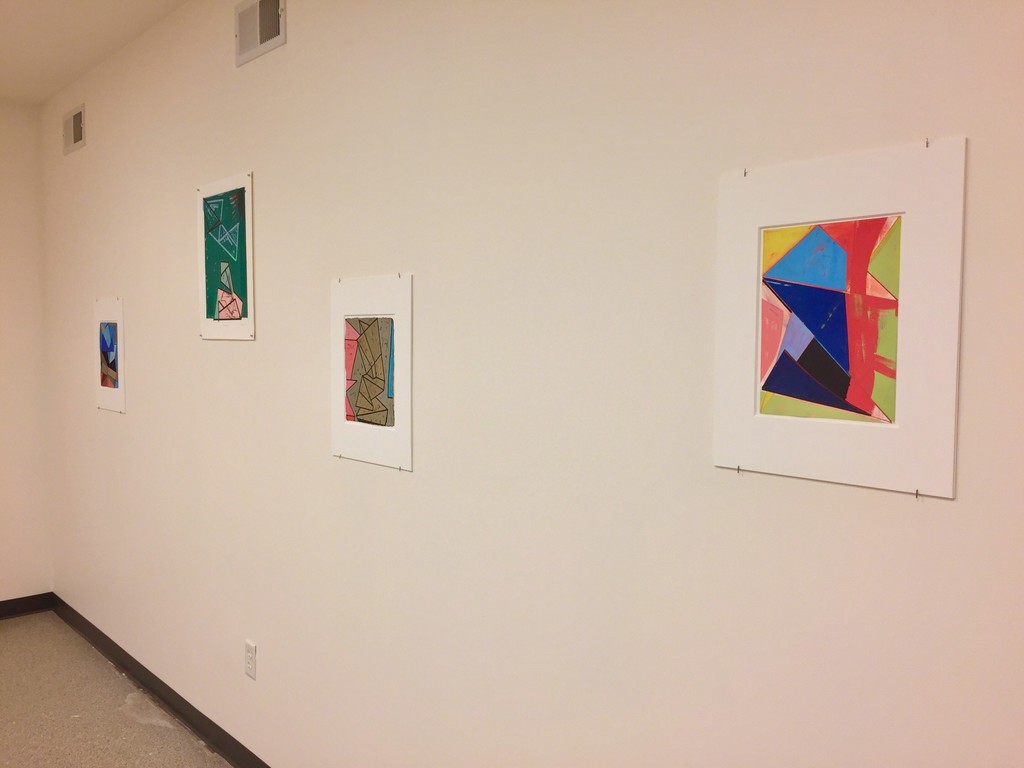 Installation view 7 – l to r, “Stacked spaces – Imaginary places #4”, “Passing Over”, “Fictive Monument #3” and “Slippage – Space #1” Installation view 7 – l to r, “Stacked spaces – Imaginary places #4”, “Passing Over”, “Fictive Monument #3” and “Slippage – Space #1”
