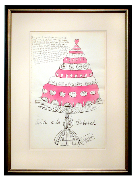 Andy Warhol, ‘Torte a la Dobosch’, 1959, Drawing, Collage or other Work on Paper, Unique watercolor & offset lithograph on paper., Woodward Gallery