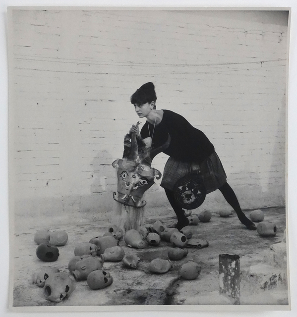Kati Horna, ‘Mujer y mascara, Ciudad de Mexico, 1963’, 1963, Photography, Vintage gelatin silver print, Michael Hoppen Gallery
