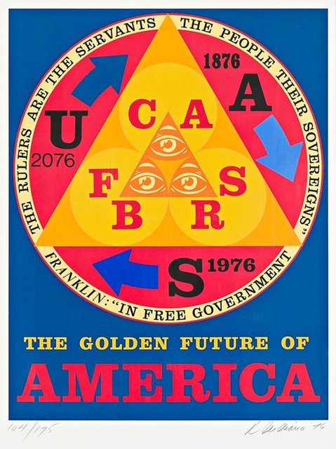Robert Indiana, ‘The Golden Future of America (Sheehan, 92)’, 1976, Print, Silkscreen on Arches paper, Alpha 137 Gallery