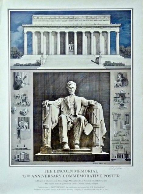 Richard Haas, ‘The Lincoln Memorial, 75th Anniversary Commemorative Poster (Hand Signed)’, 1997, Ephemera or Merchandise, Offset Lithograph on paper. Hand signed by the artist. Unframed, Alpha 137 Gallery Gallery Auction