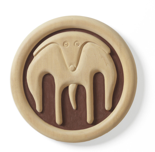 Judy Kensley McKie, ‘Dog Plaque’, 2012, Sculpture, Carved basswood, milk paint, Gallery NAGA