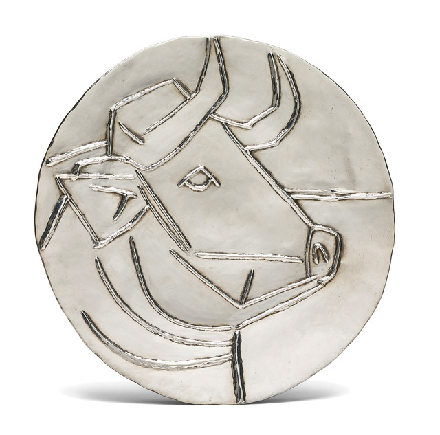 Pablo Picasso, ‘Tête de taureau (Bull's Head)’, 1956, Design/Decorative Art, Repoussé silver plate., Phillips