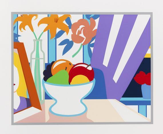 Tom Wesselman - Still Life with Lilies and Mixed Fruit