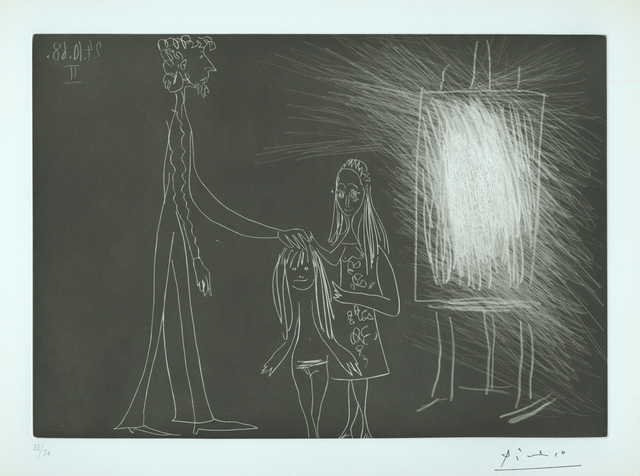 Pablo Picasso, ‘Piero Crommelynck avec sa femme et sa fille, dans l’atelier II’, 1968, Armstrong Fine Art
