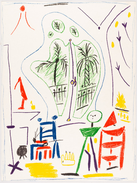 Pablo Picasso, ‘DANS L’ATELIER DE PICASSO’, 1956, Print, Original lithograph printed in six colors (blu, green, red, violet, yellow, black) Hodomura Japan paper., Christopher-Clark Fine Art