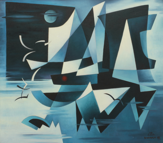 Emil Bisttram, ‘Sails in the Night’, 1965, Painting, Oil on canvas, Addison Rowe Gallery