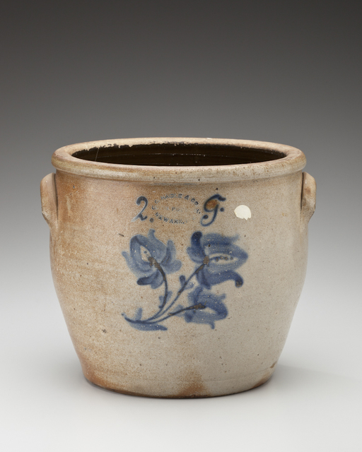 Unknown Artist, ‘Two-gallon crock with floral design; Conrad Haidle & Co., Union Pottery, Newark’, 1871, Newark Museum