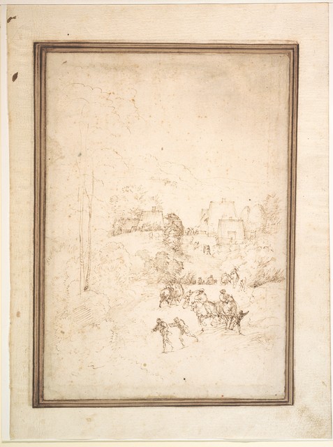 Fra Bartolomeo, ‘Approach to a Mountain Village with Horsemen on the Road’, ca. 1501, The Metropolitan Museum of Art