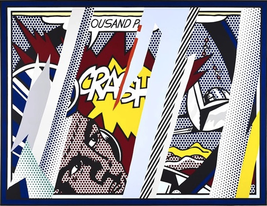 Roy Lichtenstein, ‘Reflection on Crash’, 1990, Print, Lithograph, screenprint, woodcut and metalized PVC collage with embossing on mold-made Somerset Pap, David Benrimon Fine Art